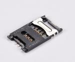 6P & 8P SIM Card Connector Hinged type,H2.5mm